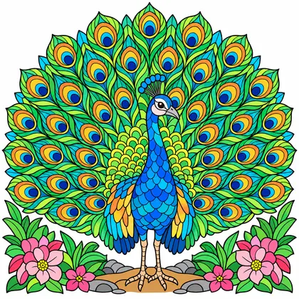 Peacock in Full Display, from Masterpieces